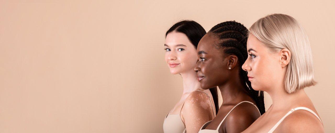 Illustration des différents types de peau sur des visages pour mieux choisir ses cosmétiques adaptés.